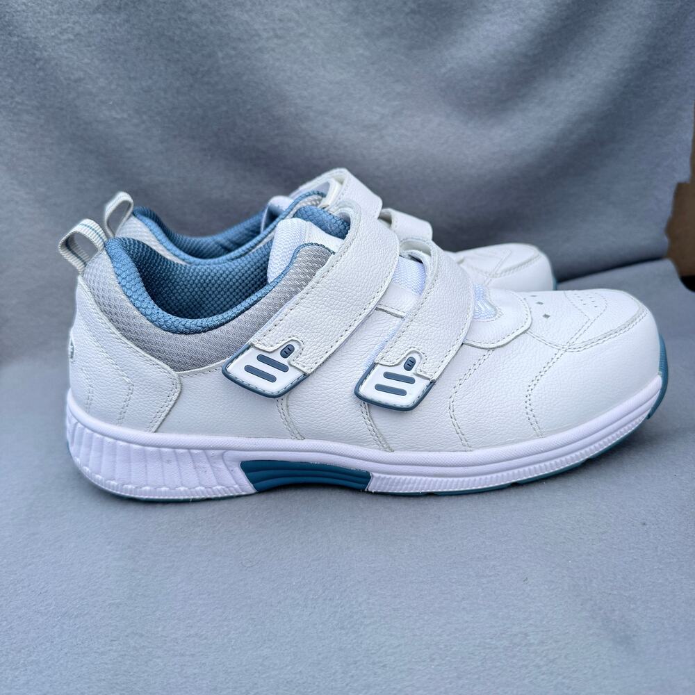 Orthofeet 652 Shoes Mens Size 8‎ 6E XX-Wide White Leather Walking Sneakers